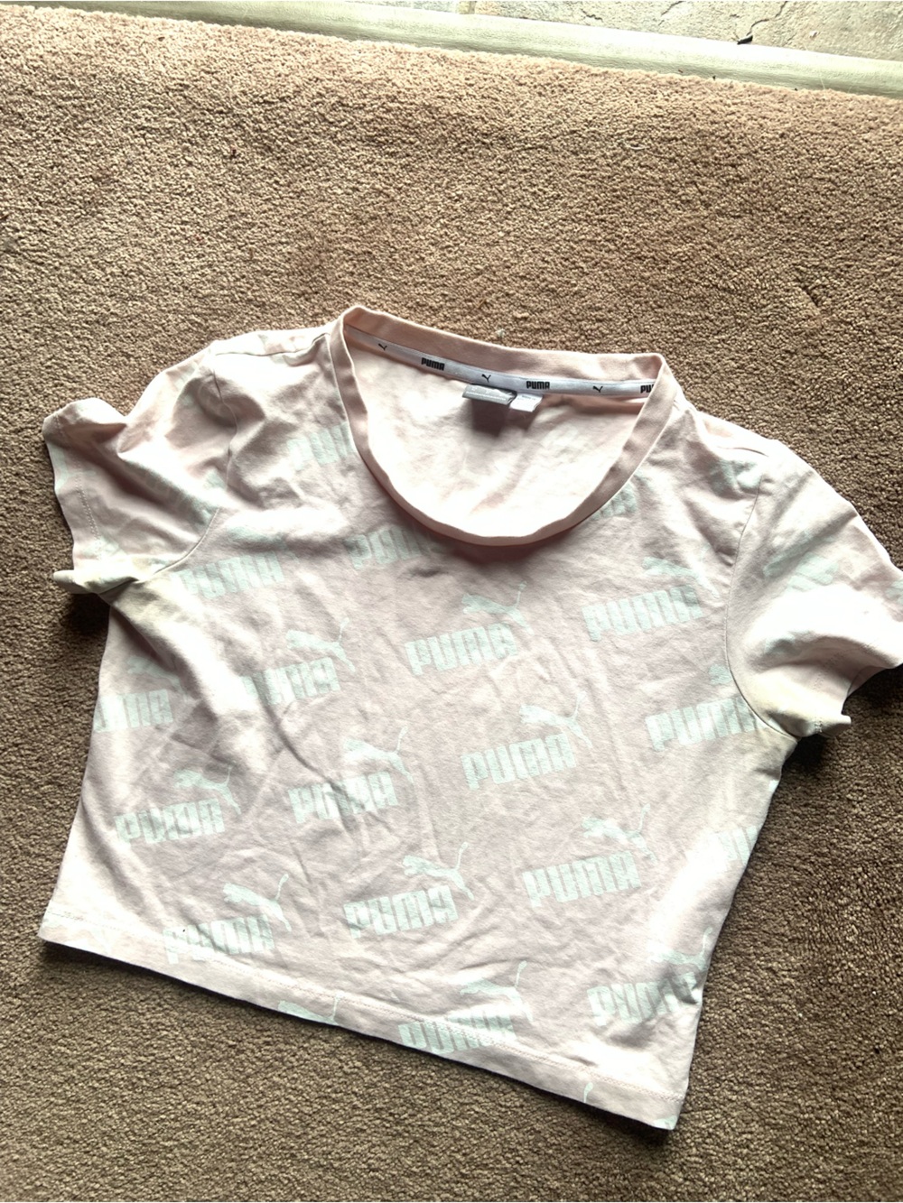 Puma Light Pink Logo Band Crop Top